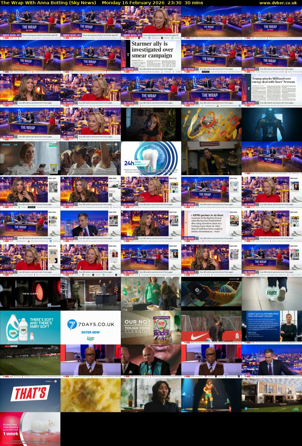 The Wrap With Anna Botting (Sky News) Monday 16 February 2026 23:30 - 00:00