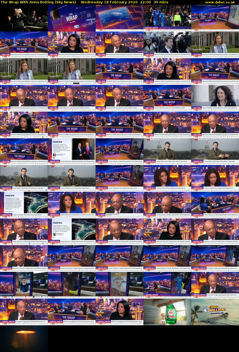 The Wrap With Anna Botting (Sky News) Wednesday 18 February 2026 22:00 - 22:30