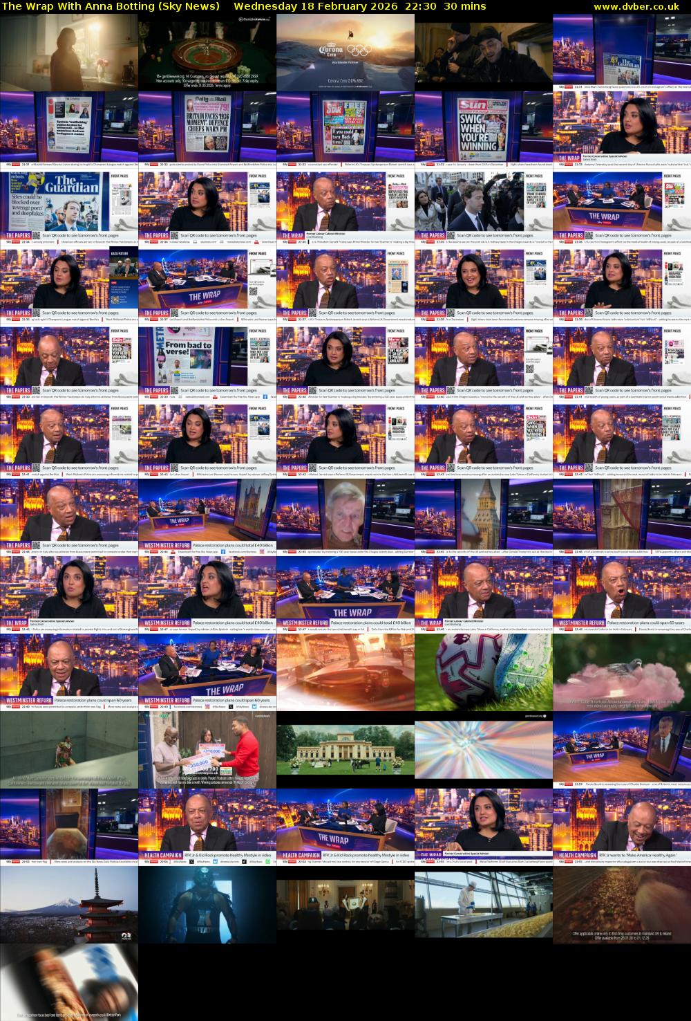 The Wrap With Anna Botting (Sky News) Wednesday 18 February 2026 22:30 - 23:00