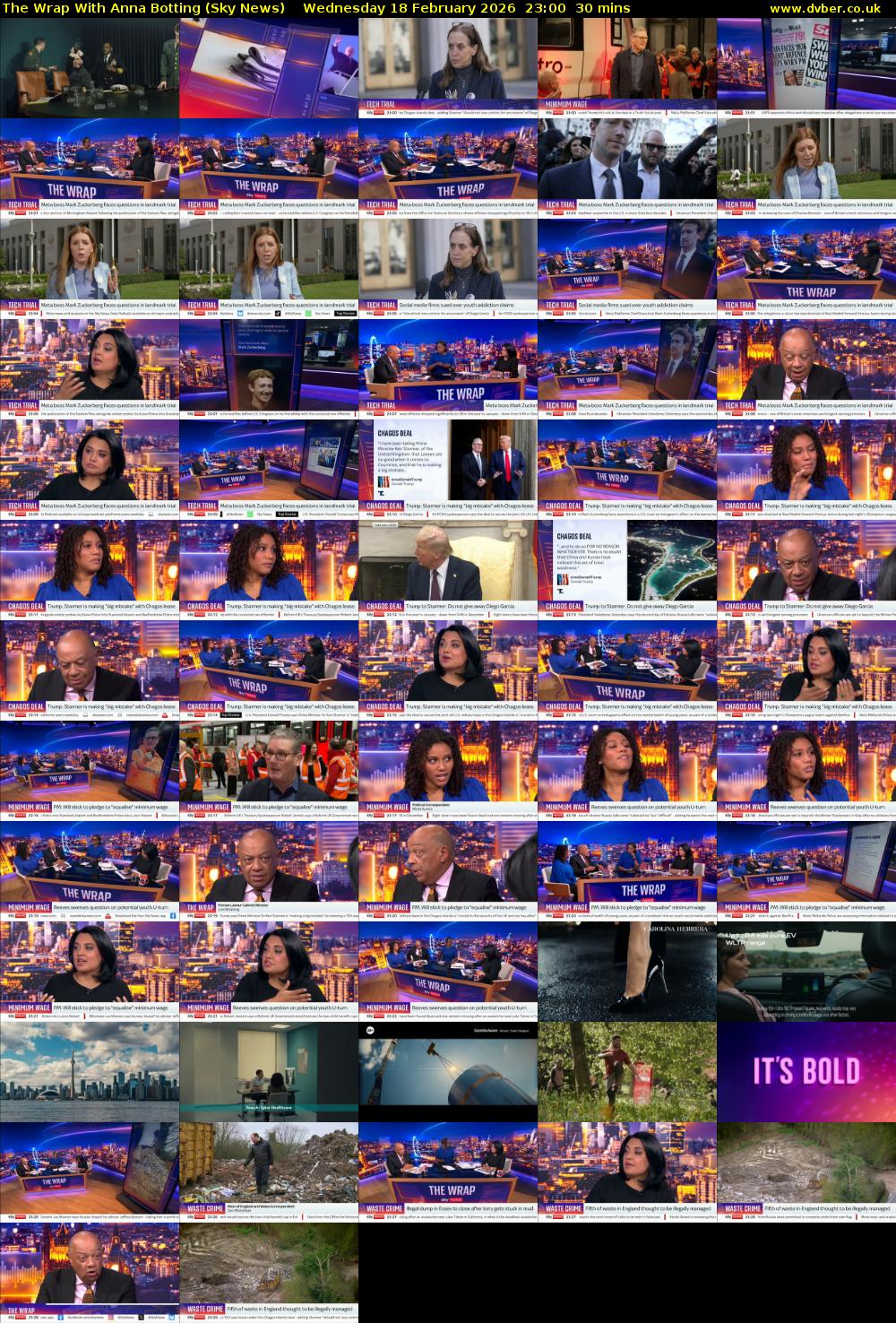 The Wrap With Anna Botting (Sky News) Wednesday 18 February 2026 23:00 - 23:30