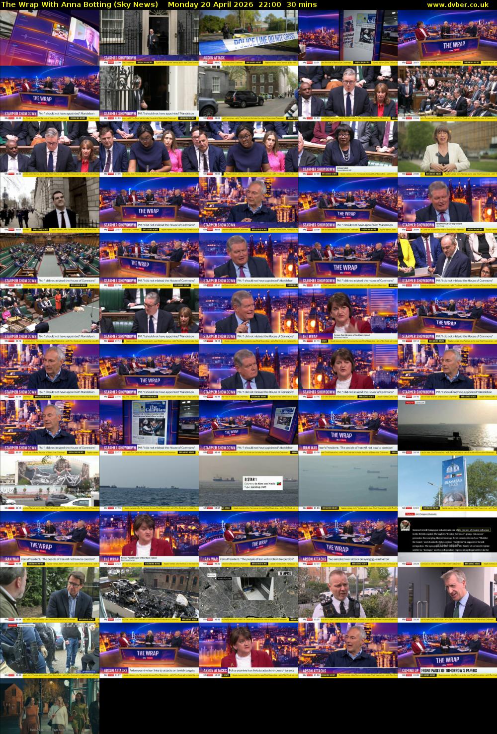 The Wrap With Anna Botting (Sky News) Monday 20 April 2026 22:00 - 22:30