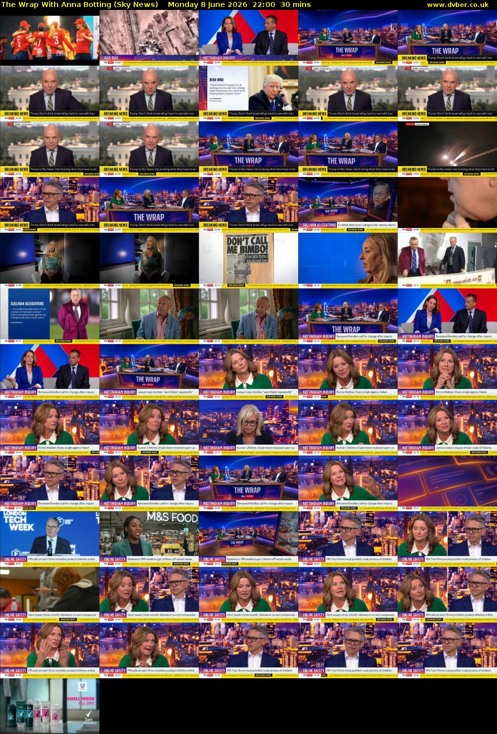 The Wrap With Anna Botting (Sky News) Monday 8 June 2026 22:00 - 22:30
