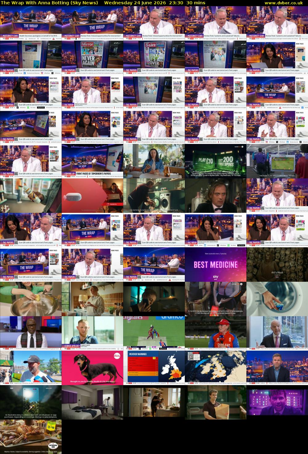 The Wrap With Anna Botting (Sky News) Wednesday 24 June 2026 23:30 - 00:00