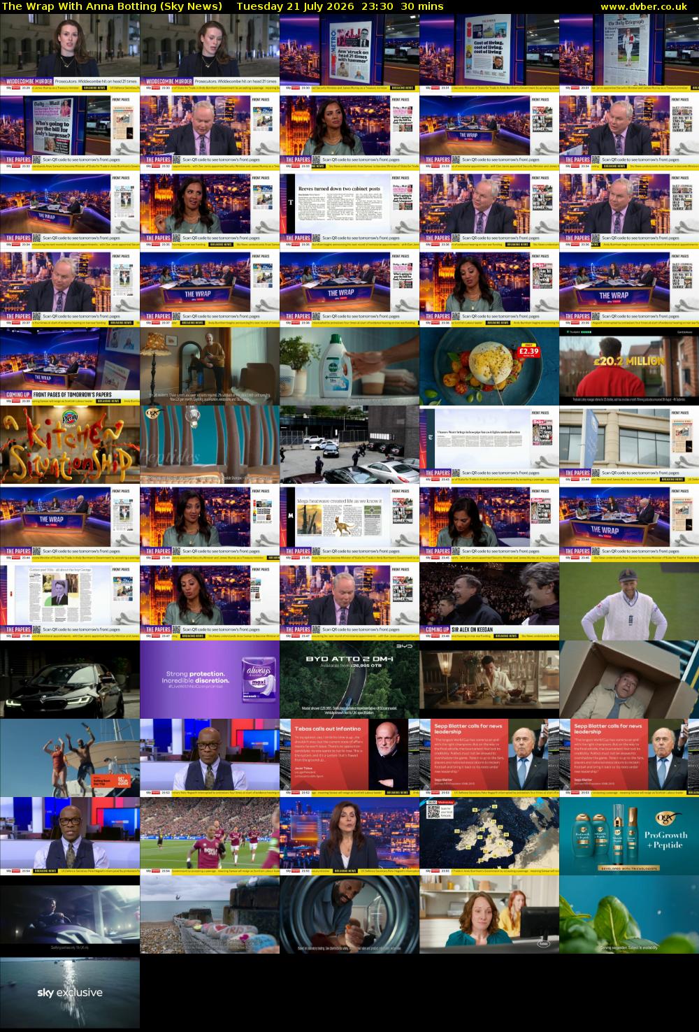 The Wrap With Anna Botting (Sky News) Tuesday 21 July 2026 23:30 - 00:00