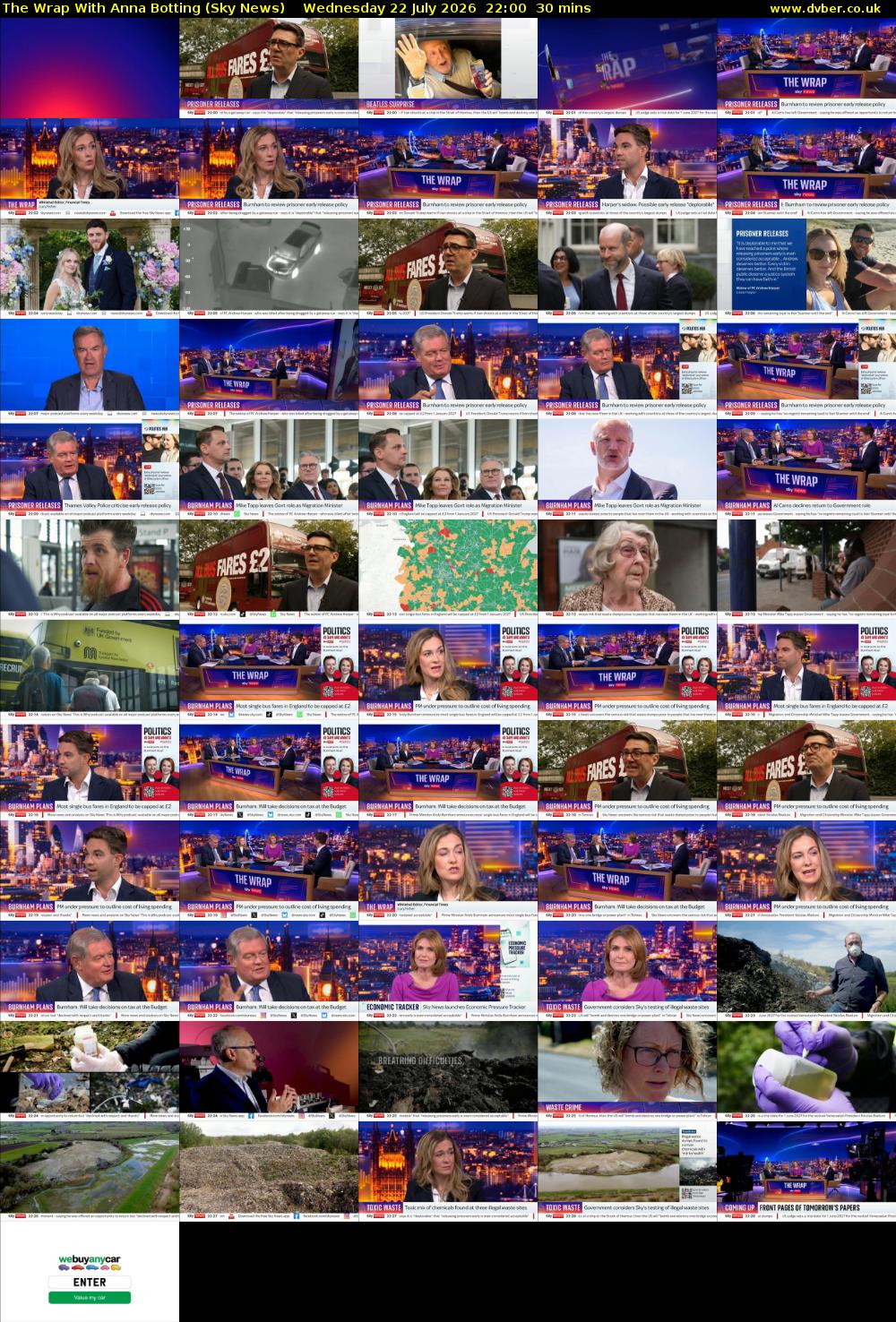 The Wrap With Anna Botting (Sky News) Wednesday 22 July 2026 22:00 - 22:30
