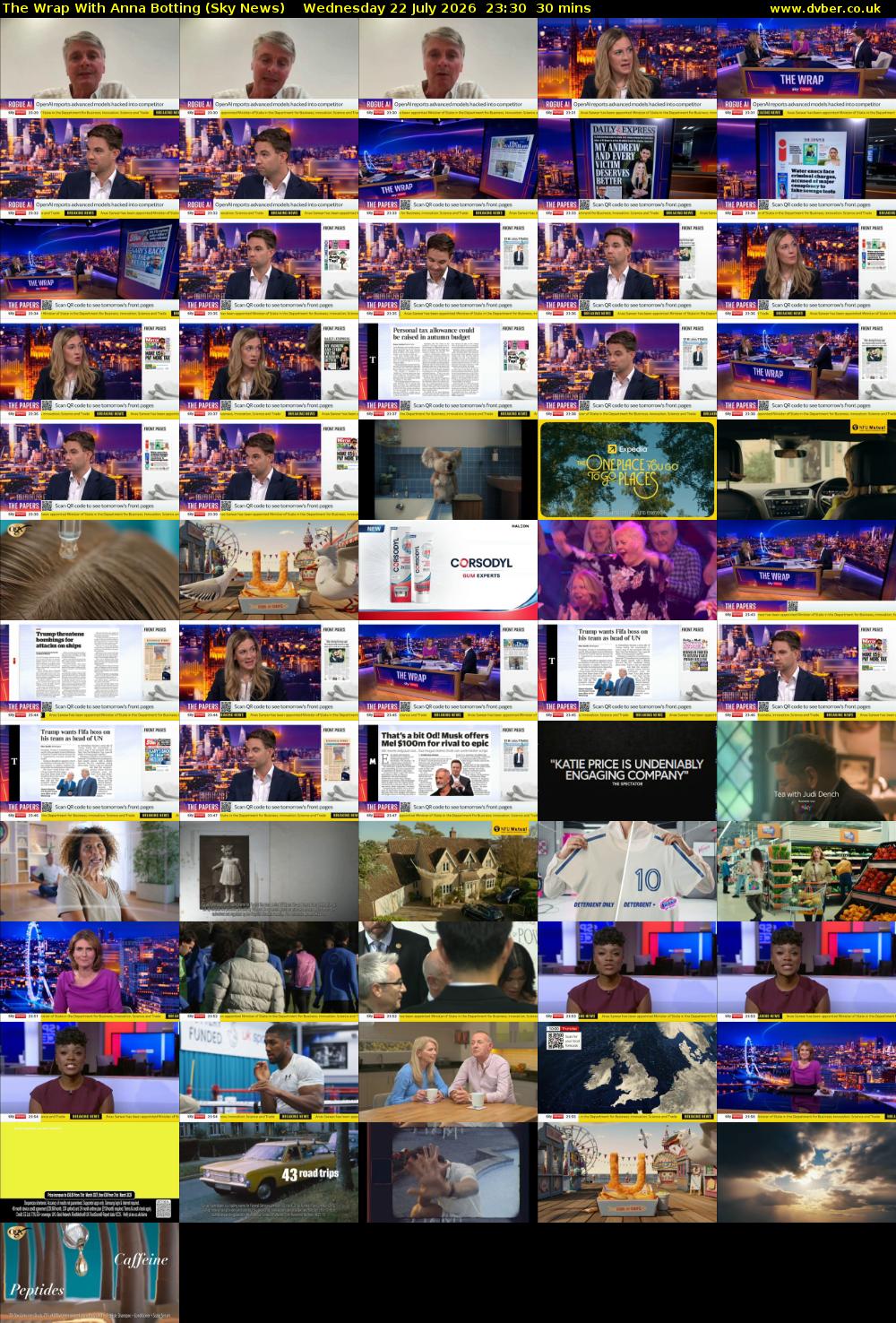 The Wrap With Anna Botting (Sky News) Wednesday 22 July 2026 23:30 - 00:00