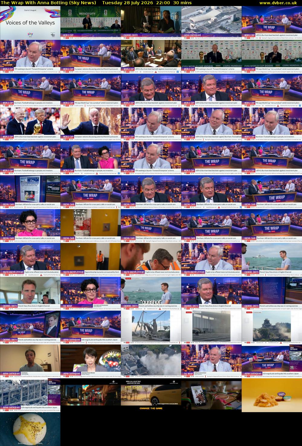 The Wrap With Anna Botting (Sky News) Tuesday 28 July 2026 22:00 - 22:30