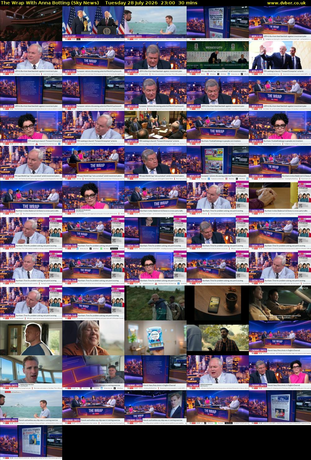 The Wrap With Anna Botting (Sky News) Tuesday 28 July 2026 23:00 - 23:30