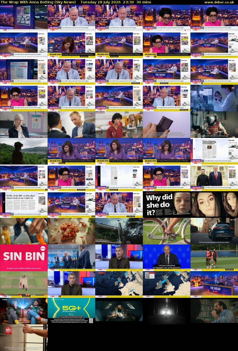 The Wrap With Anna Botting (Sky News) Tuesday 28 July 2026 23:30 - 00:00