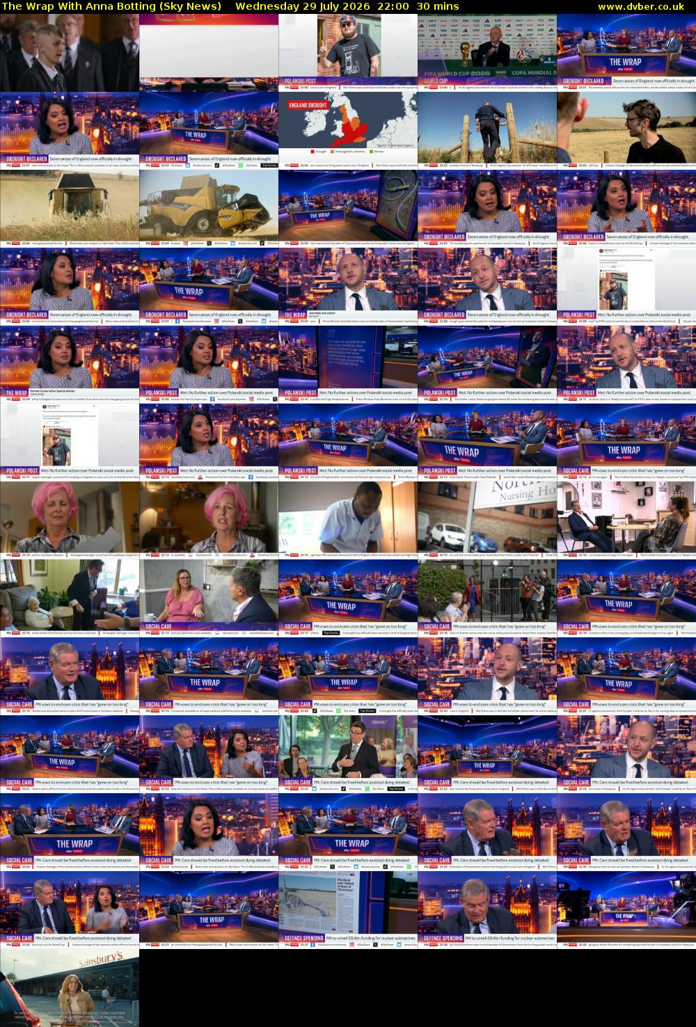 The Wrap With Anna Botting (Sky News) Wednesday 29 July 2026 22:00 - 22:30