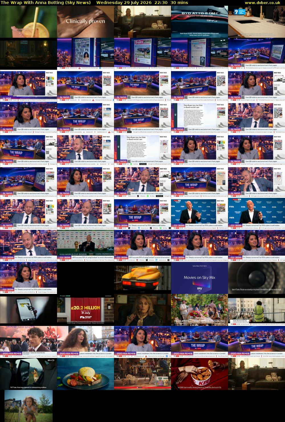 The Wrap With Anna Botting (Sky News) Wednesday 29 July 2026 22:30 - 23:00
