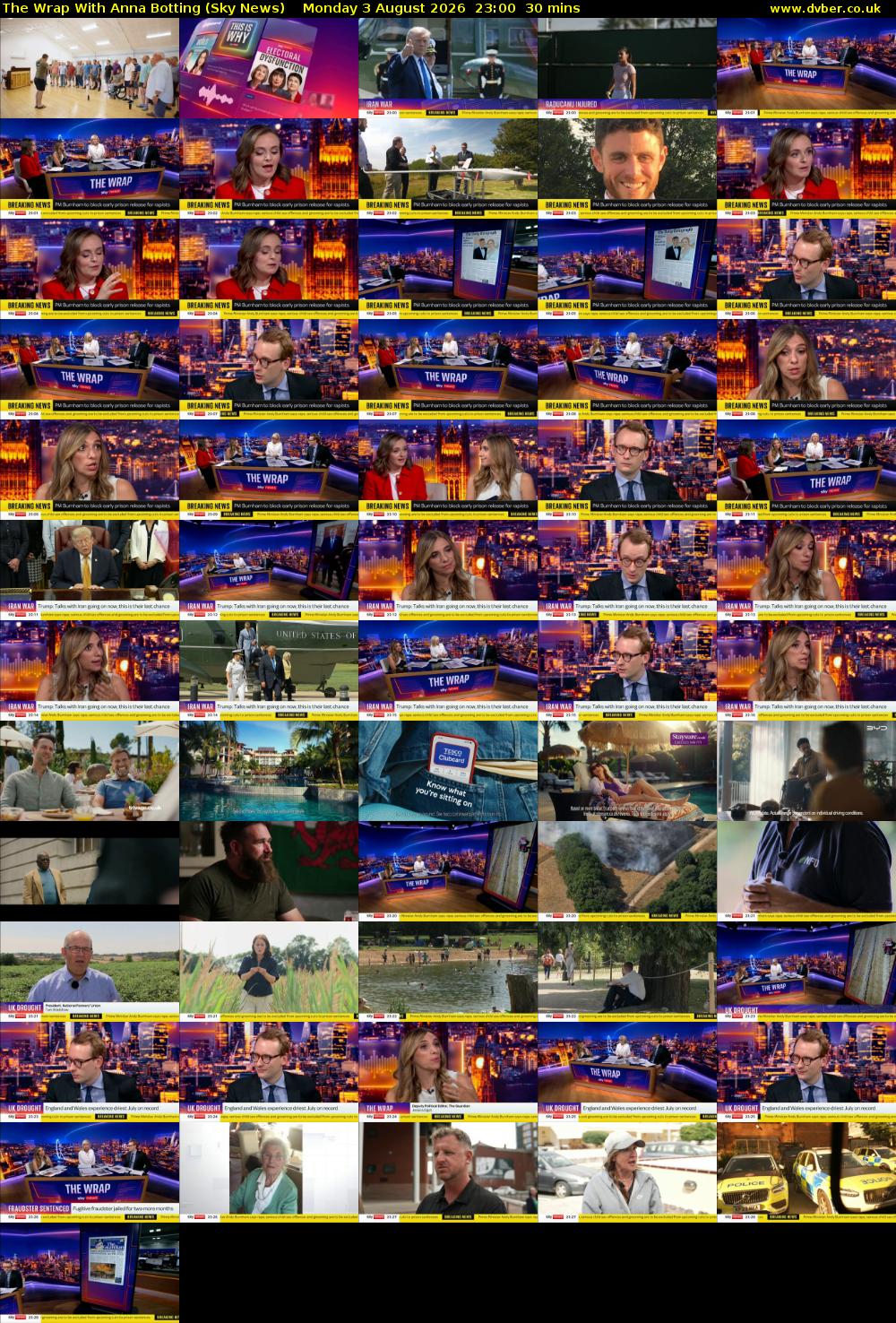 The Wrap With Anna Botting (Sky News) Monday 3 August 2026 23:00 - 23:30