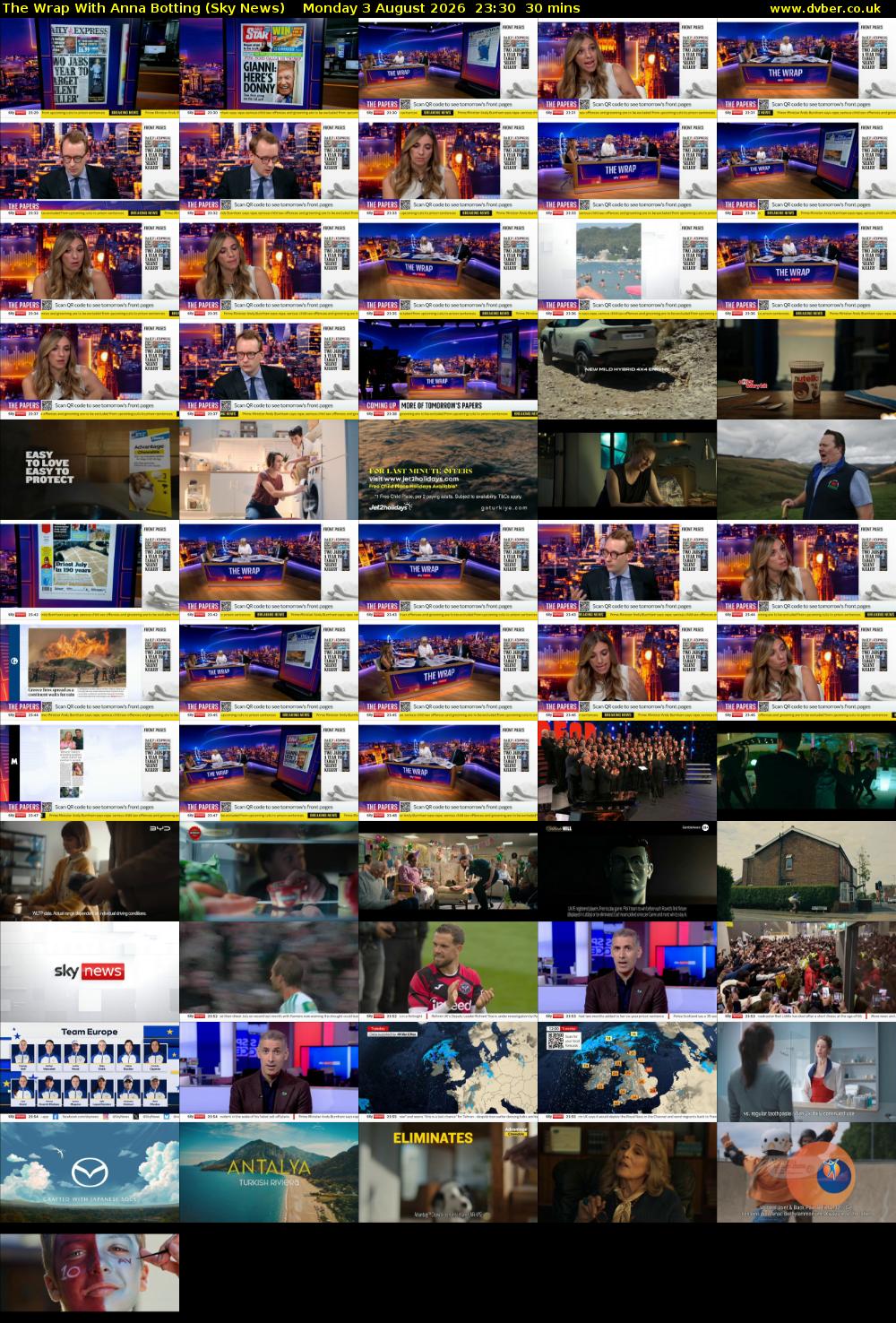 The Wrap With Anna Botting (Sky News) Monday 3 August 2026 23:30 - 00:00