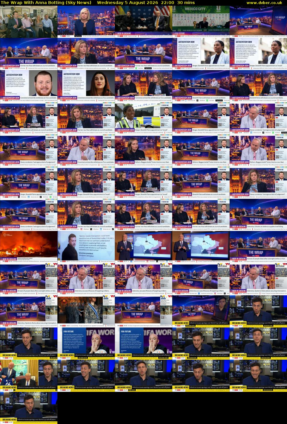 The Wrap With Anna Botting (Sky News) Wednesday 5 August 2026 22:00 - 22:30