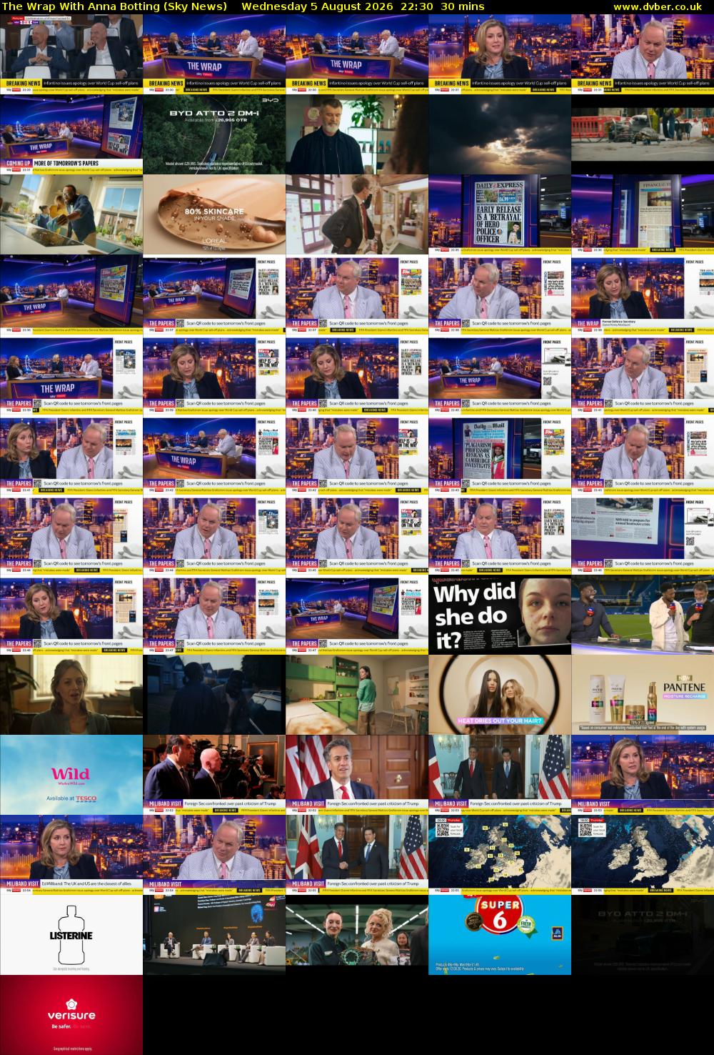 The Wrap With Anna Botting (Sky News) Wednesday 5 August 2026 22:30 - 23:00
