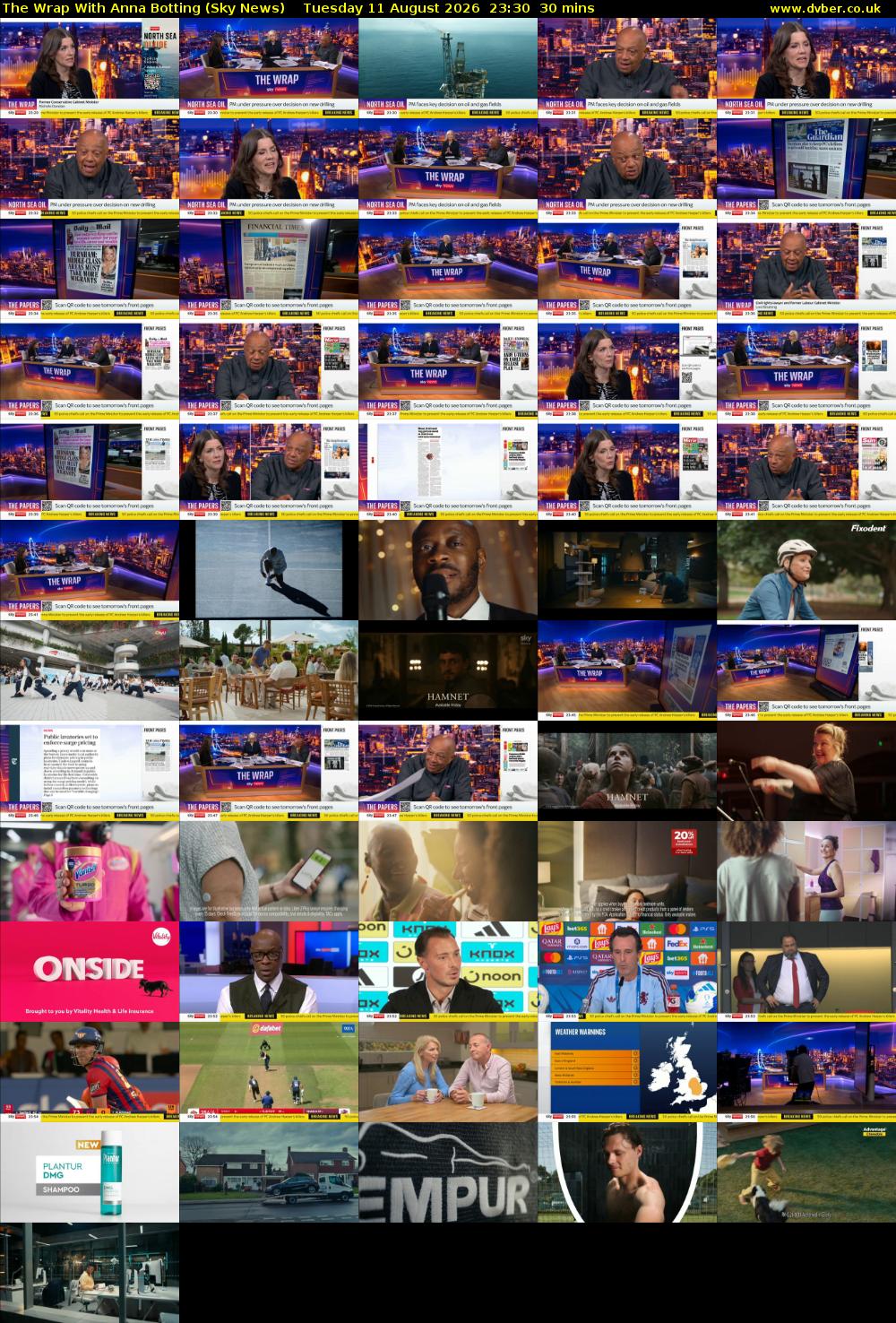 The Wrap With Anna Botting (Sky News) Tuesday 11 August 2026 23:30 - 00:00