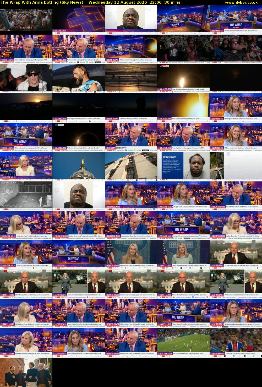 The Wrap With Anna Botting (Sky News) Wednesday 12 August 2026 22:00 - 22:30