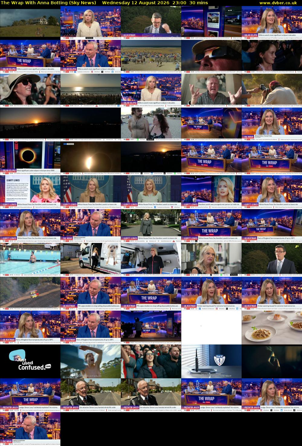 The Wrap With Anna Botting (Sky News) Wednesday 12 August 2026 23:00 - 23:30