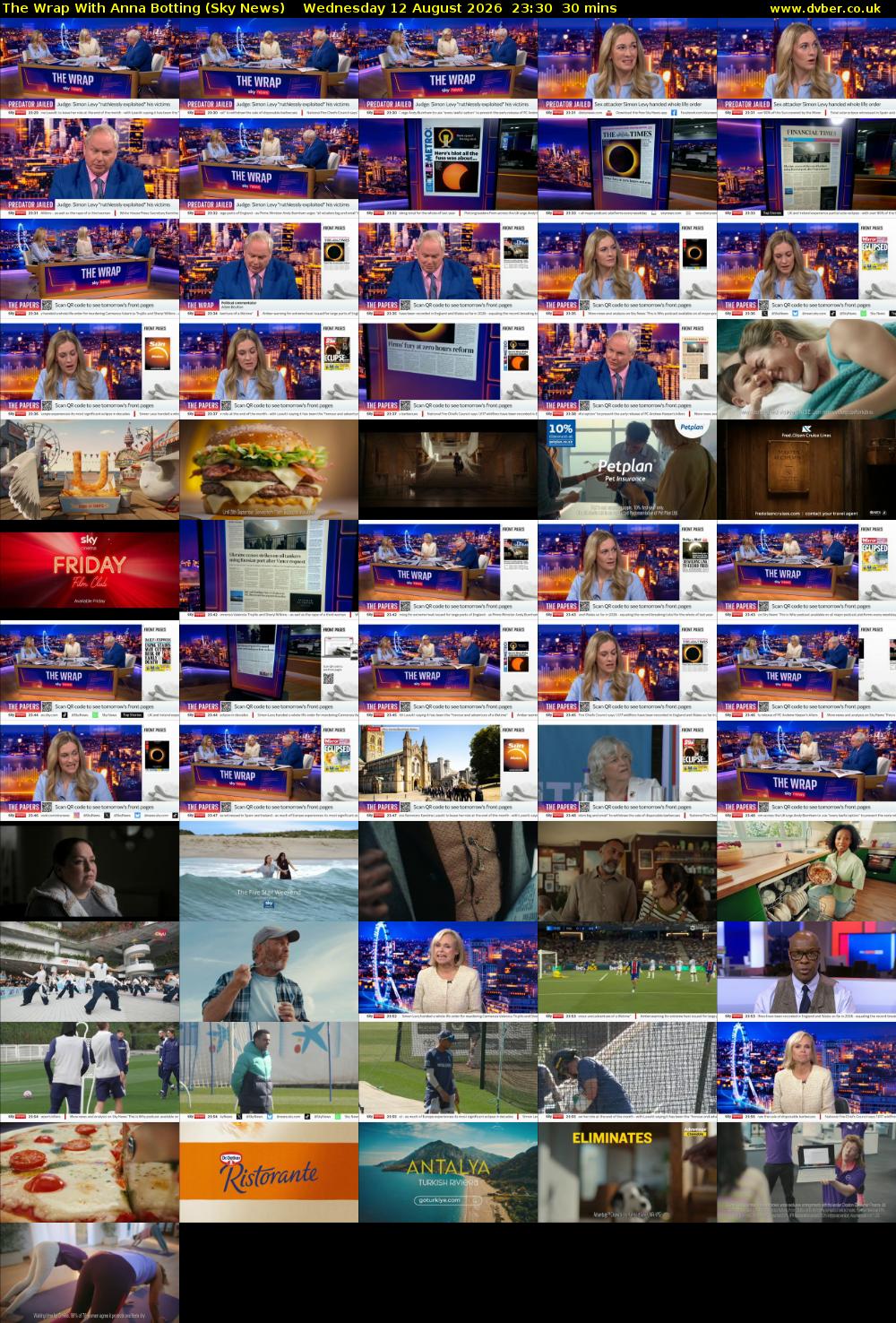 The Wrap With Anna Botting (Sky News) Wednesday 12 August 2026 23:30 - 00:00
