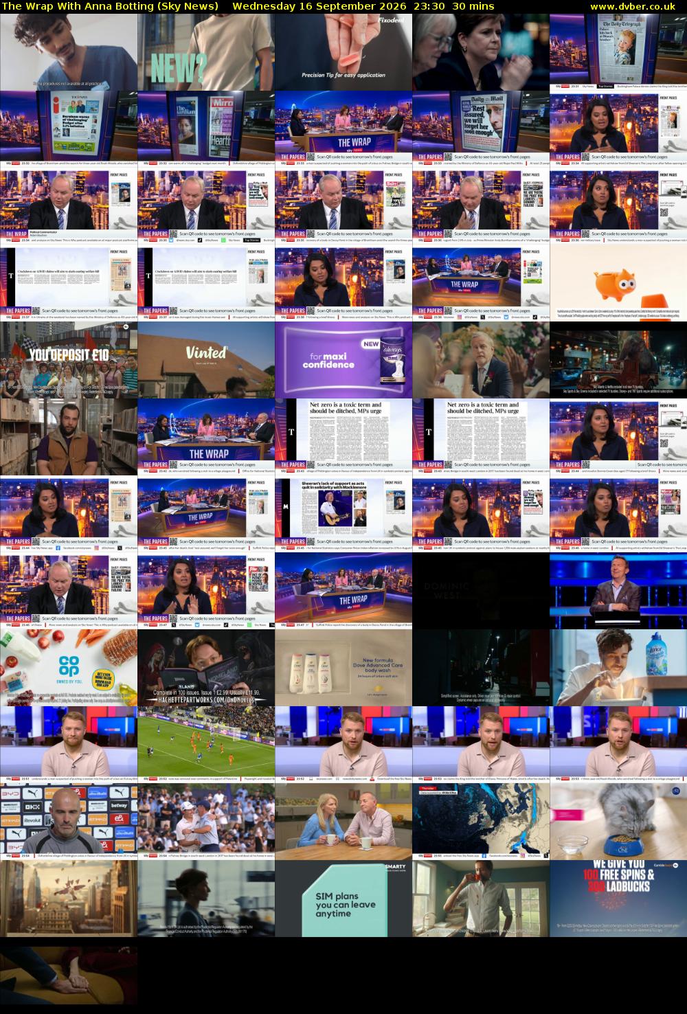 The Wrap With Anna Botting (Sky News) Wednesday 16 September 2026 23:30 - 00:00
