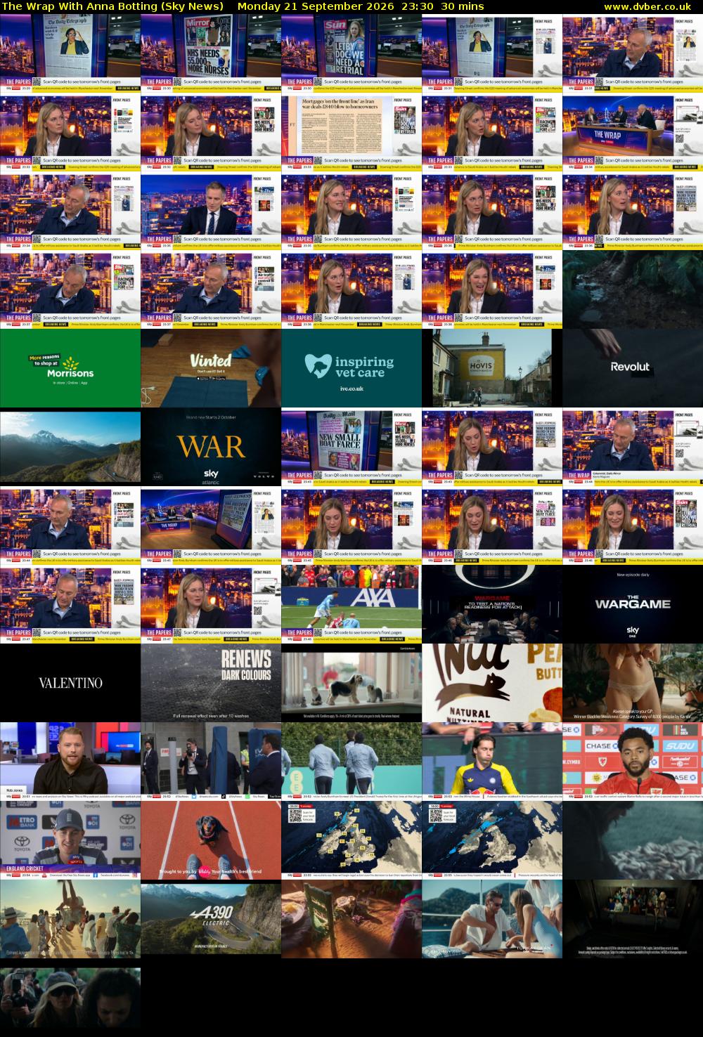 The Wrap With Anna Botting (Sky News) Monday 21 September 2026 23:30 - 00:00