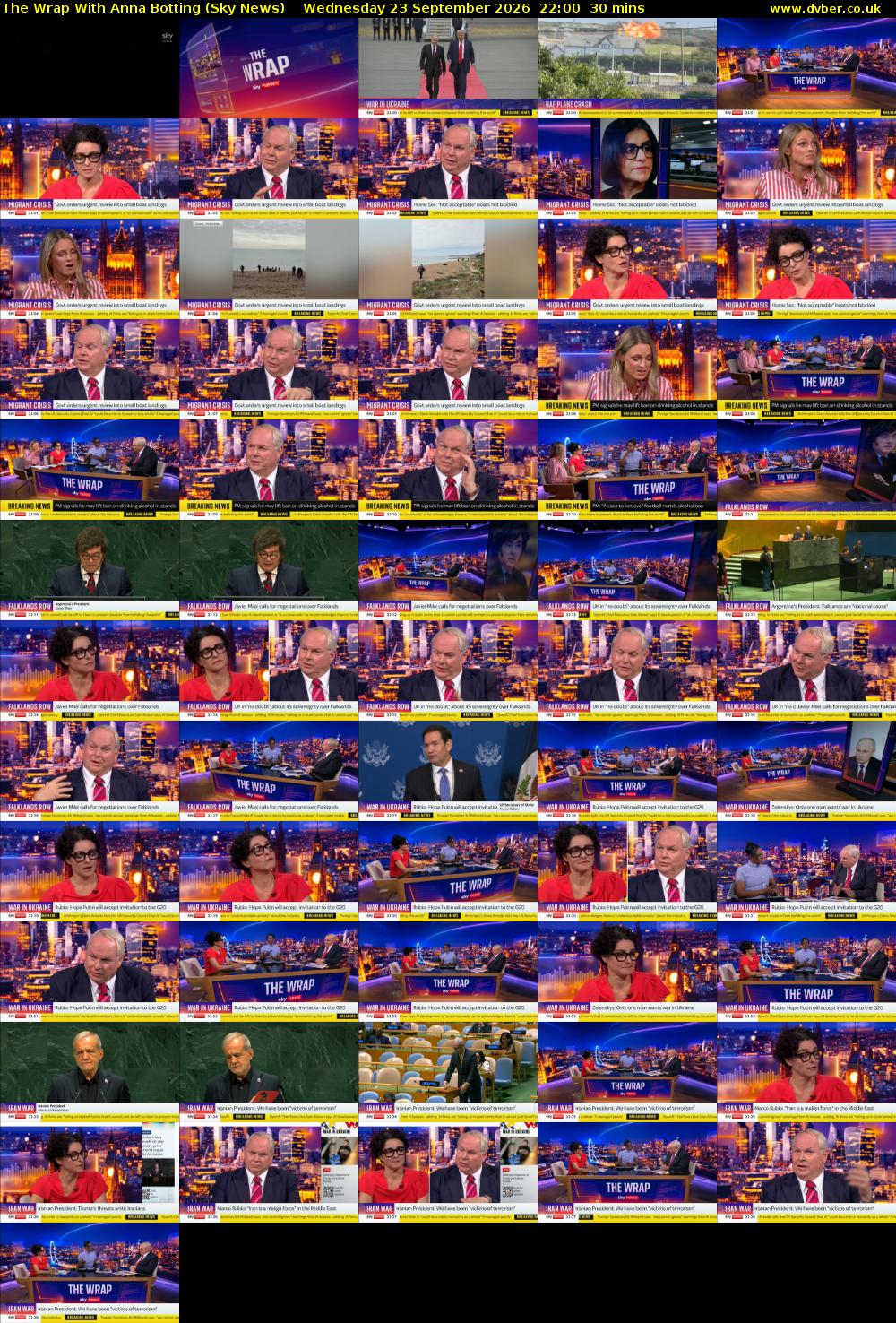 The Wrap With Anna Botting (Sky News) Wednesday 23 September 2026 22:00 - 22:30
