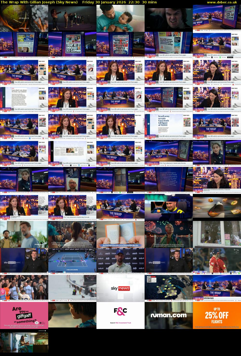 The Wrap With Gillian Joseph (Sky News) Friday 30 January 2026 22:30 - 23:00