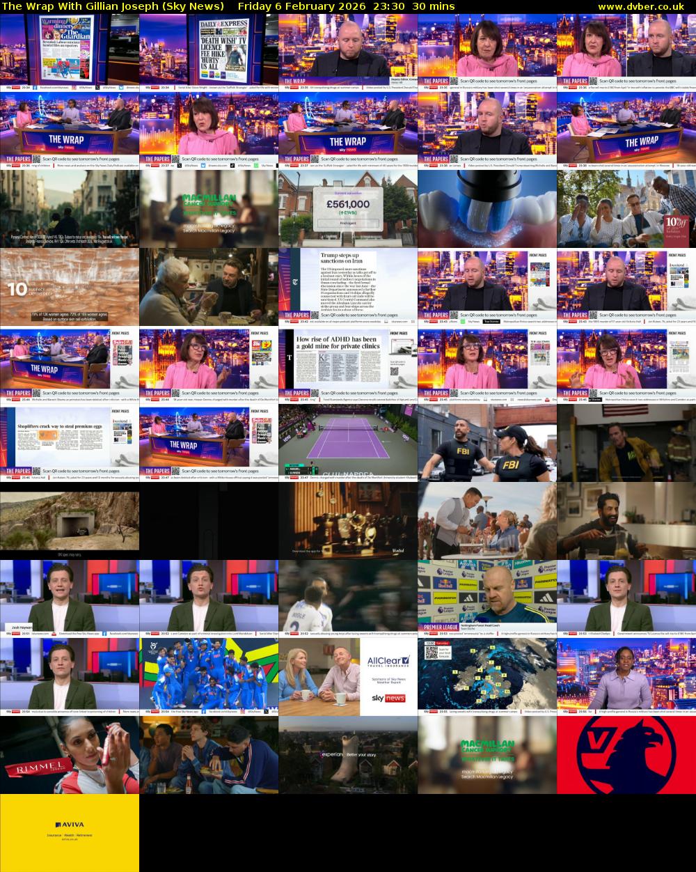 The Wrap With Gillian Joseph (Sky News) Friday 6 February 2026 23:30 - 00:00