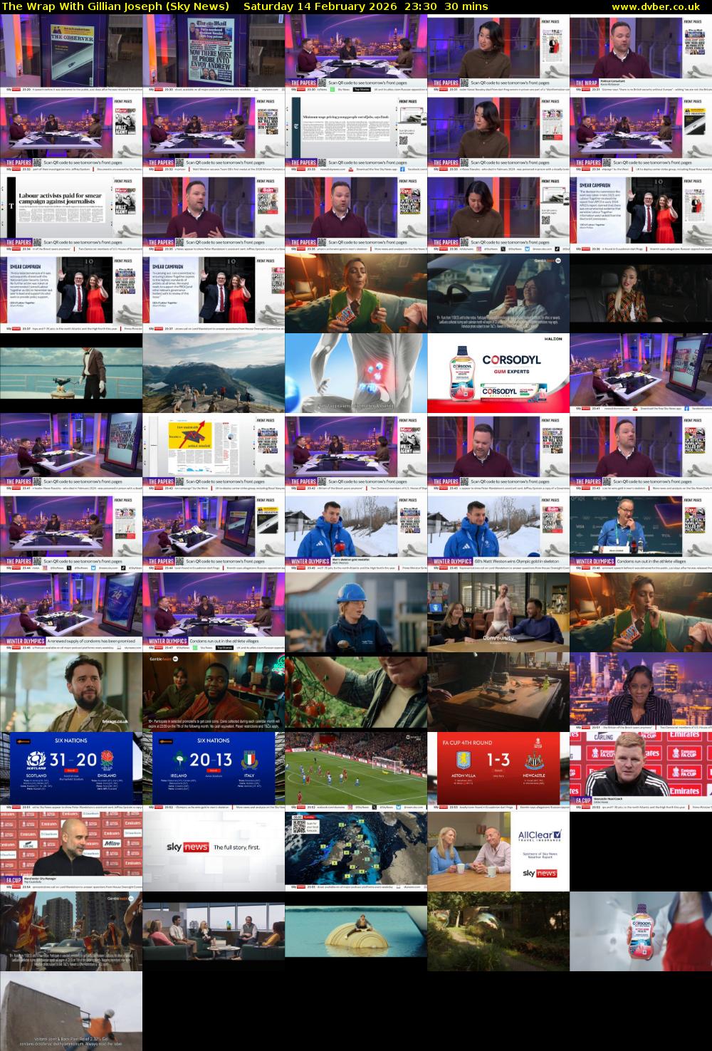 The Wrap With Gillian Joseph (Sky News) Saturday 14 February 2026 23:30 - 00:00