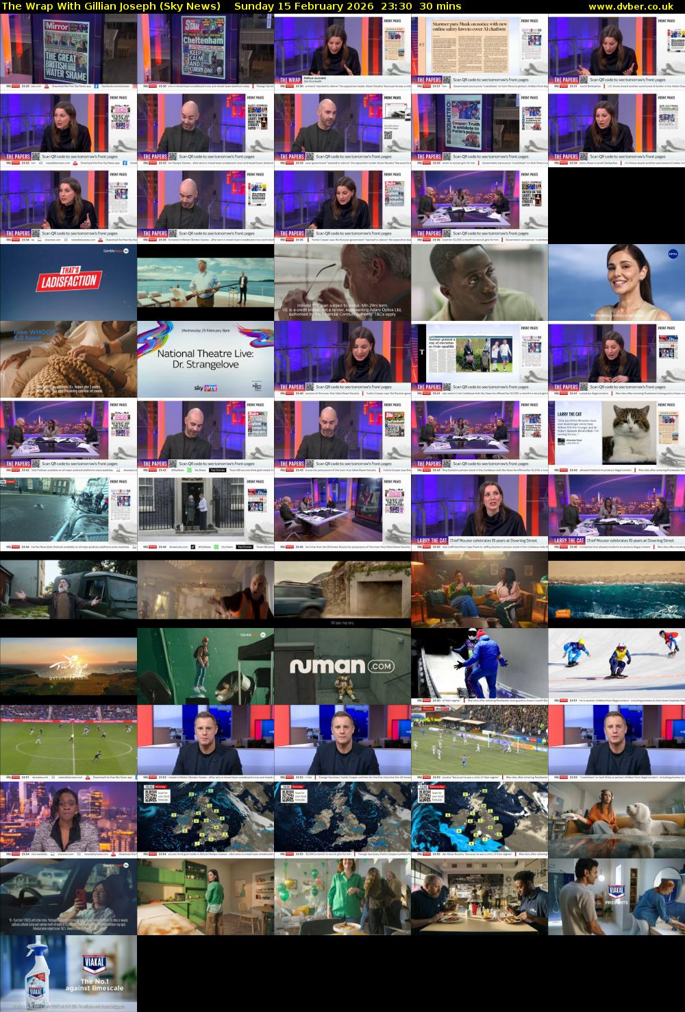 The Wrap With Gillian Joseph (Sky News) Sunday 15 February 2026 23:30 - 00:00