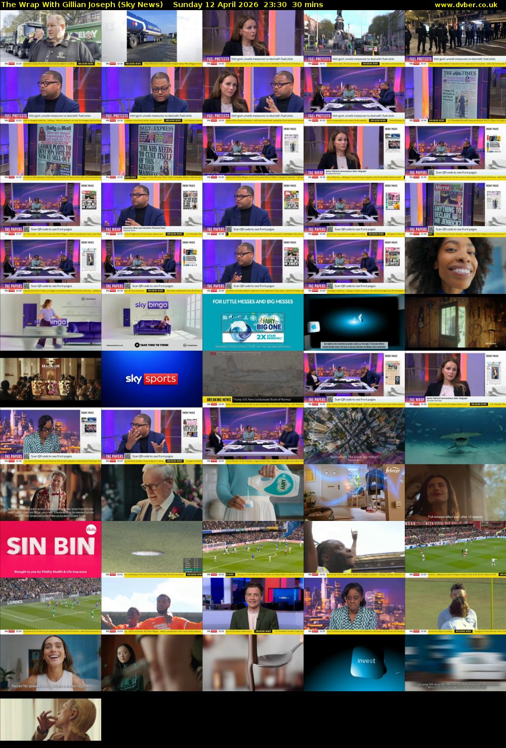 The Wrap With Gillian Joseph (Sky News) Sunday 12 April 2026 23:30 - 00:00