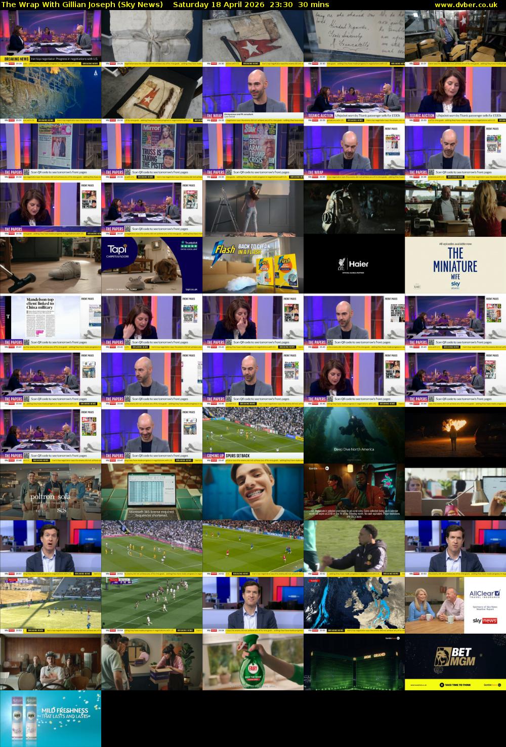 The Wrap With Gillian Joseph (Sky News) Saturday 18 April 2026 23:30 - 00:00
