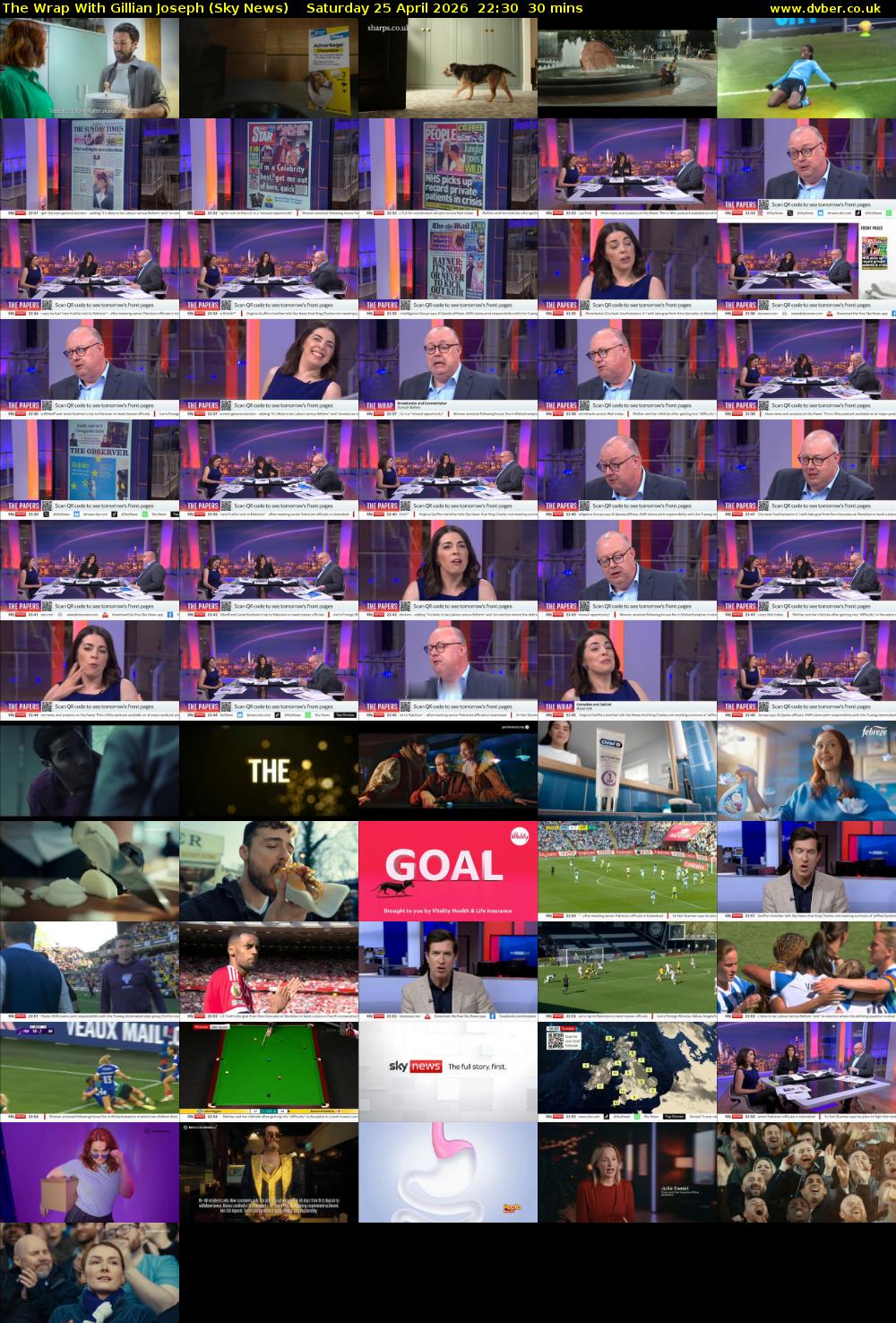 The Wrap With Gillian Joseph (Sky News) Saturday 25 April 2026 22:30 - 23:00