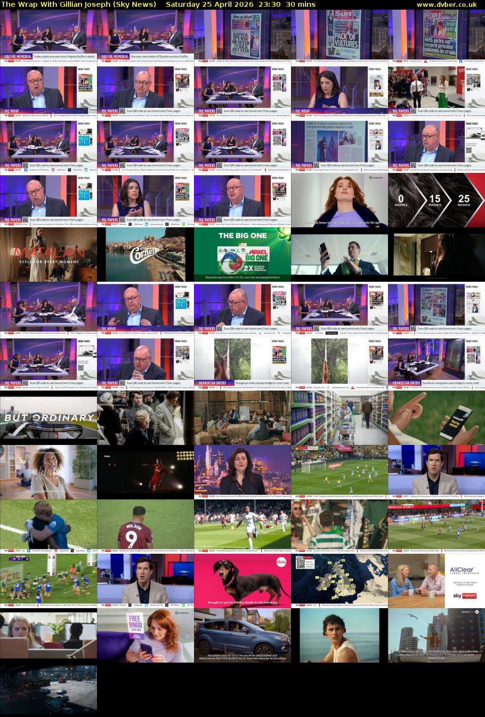 The Wrap With Gillian Joseph (Sky News) Saturday 25 April 2026 23:30 - 00:00