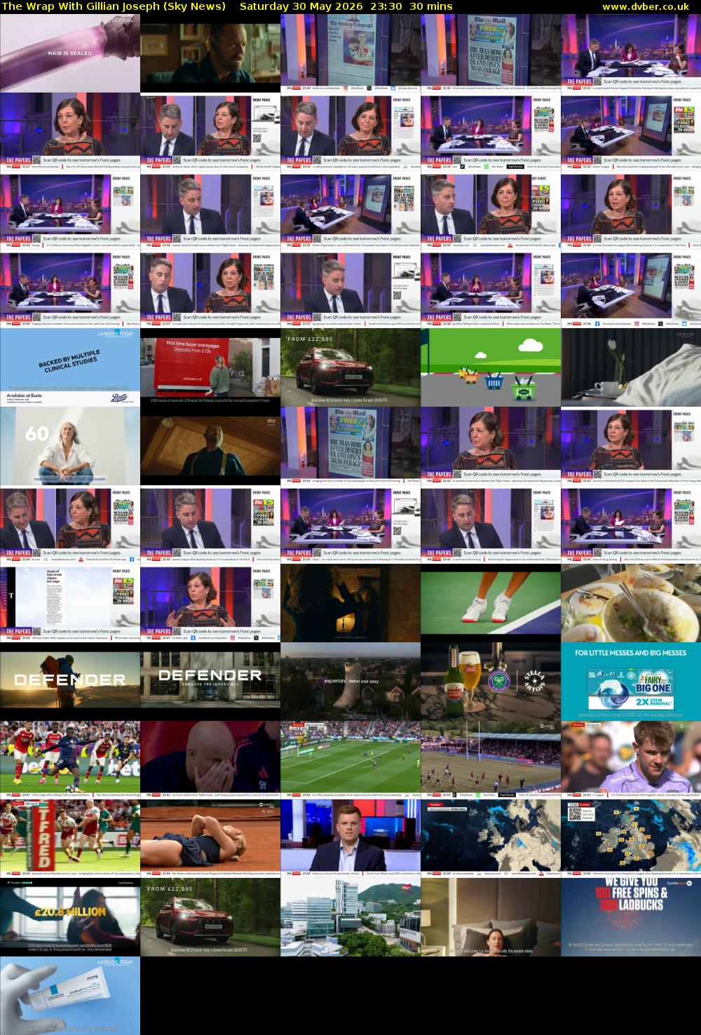 The Wrap With Gillian Joseph (Sky News) Saturday 30 May 2026 23:30 - 00:00