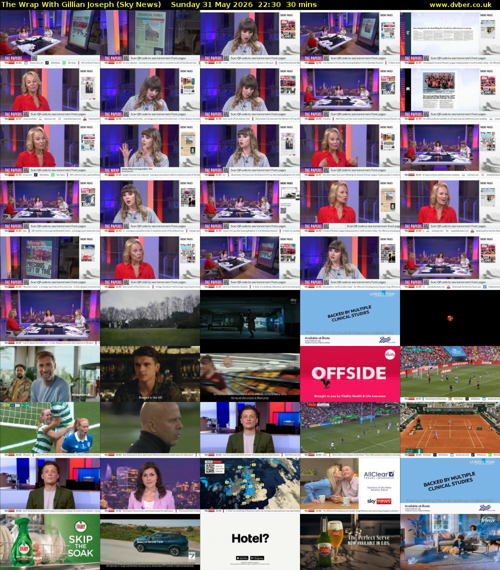 The Wrap With Gillian Joseph (Sky News) Sunday 31 May 2026 22:30 - 23:00