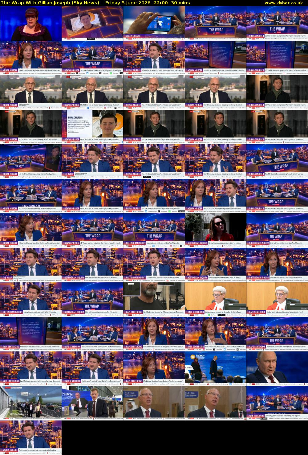 The Wrap With Gillian Joseph (Sky News) Friday 5 June 2026 22:00 - 22:30
