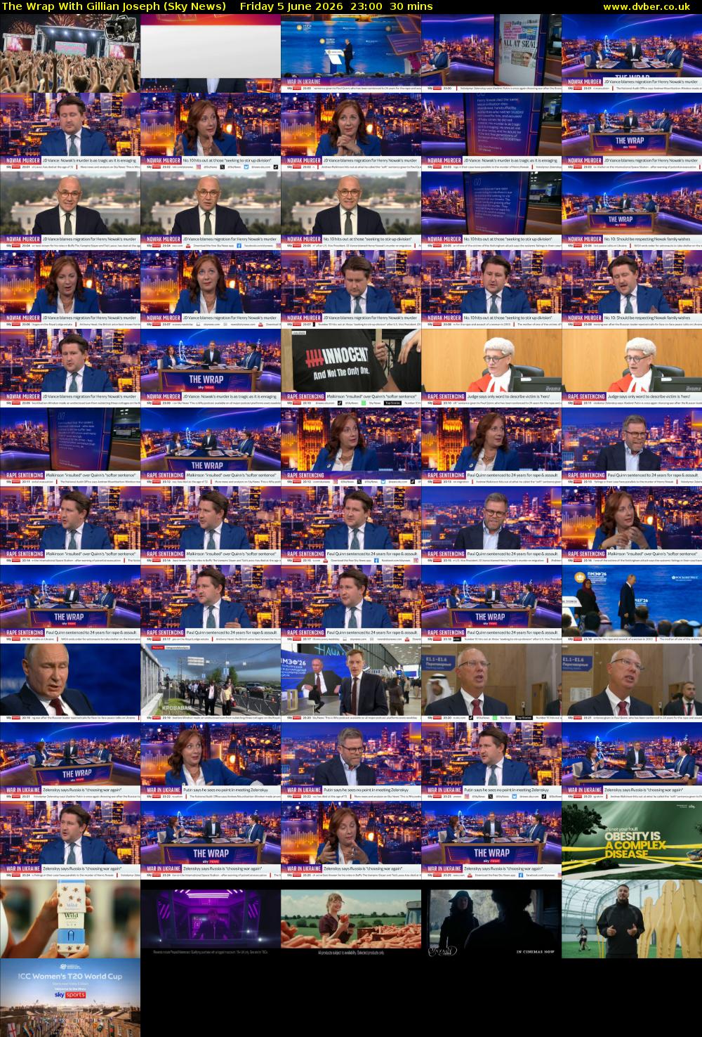The Wrap With Gillian Joseph (Sky News) Friday 5 June 2026 23:00 - 23:30