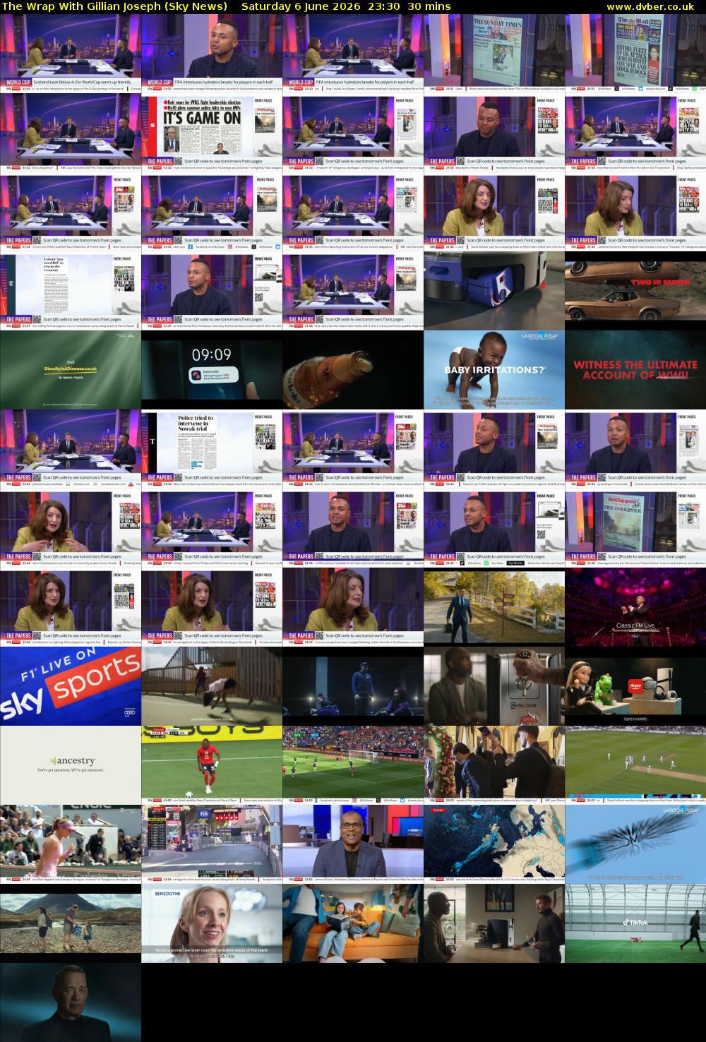 The Wrap With Gillian Joseph (Sky News) Saturday 6 June 2026 23:30 - 00:00