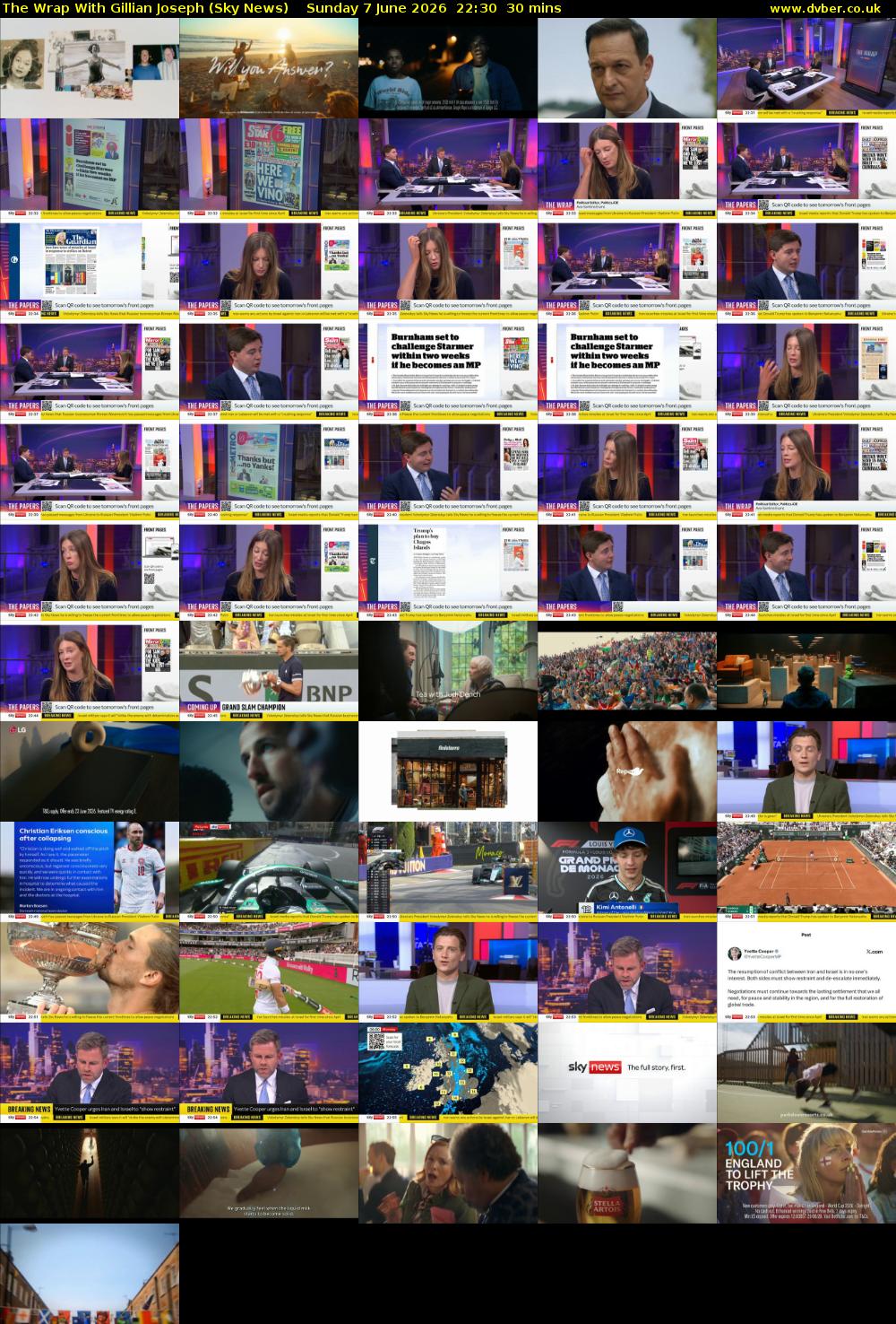 The Wrap With Gillian Joseph (Sky News) Sunday 7 June 2026 22:30 - 23:00