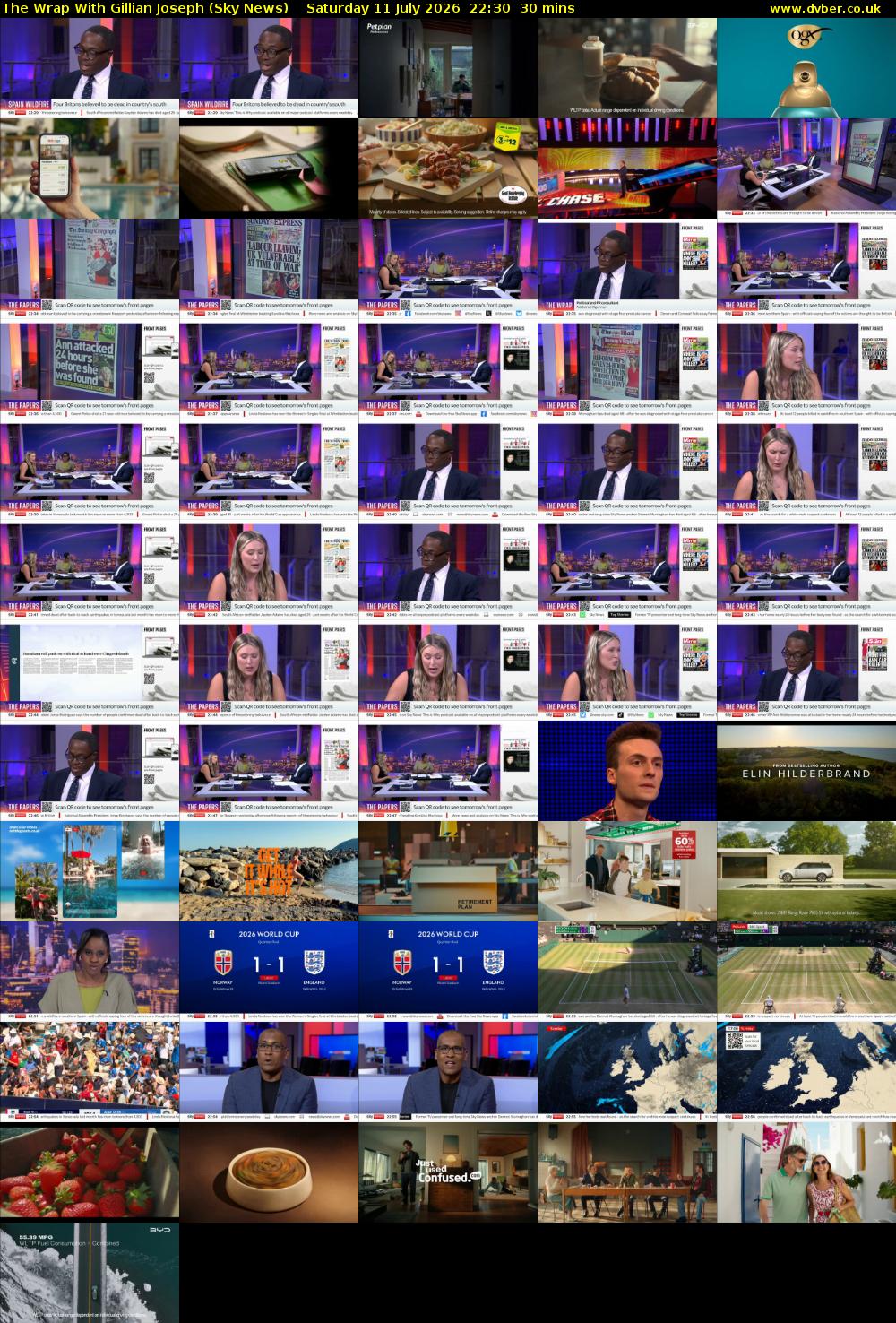 The Wrap With Gillian Joseph (Sky News) Saturday 11 July 2026 22:30 - 23:00