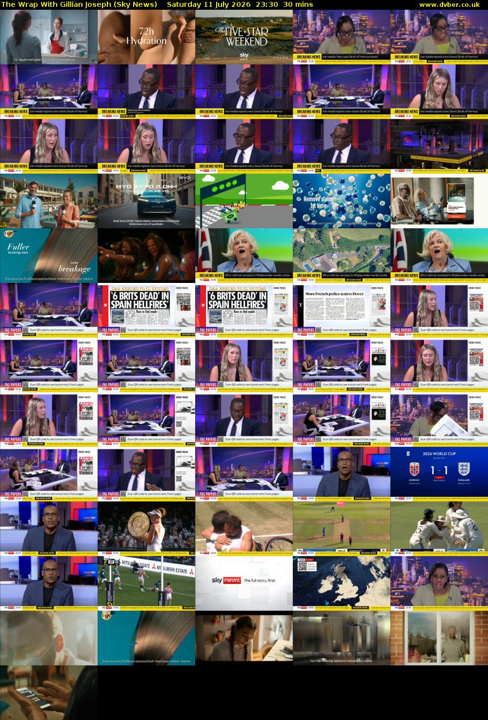 The Wrap With Gillian Joseph (Sky News) Saturday 11 July 2026 23:30 - 00:00