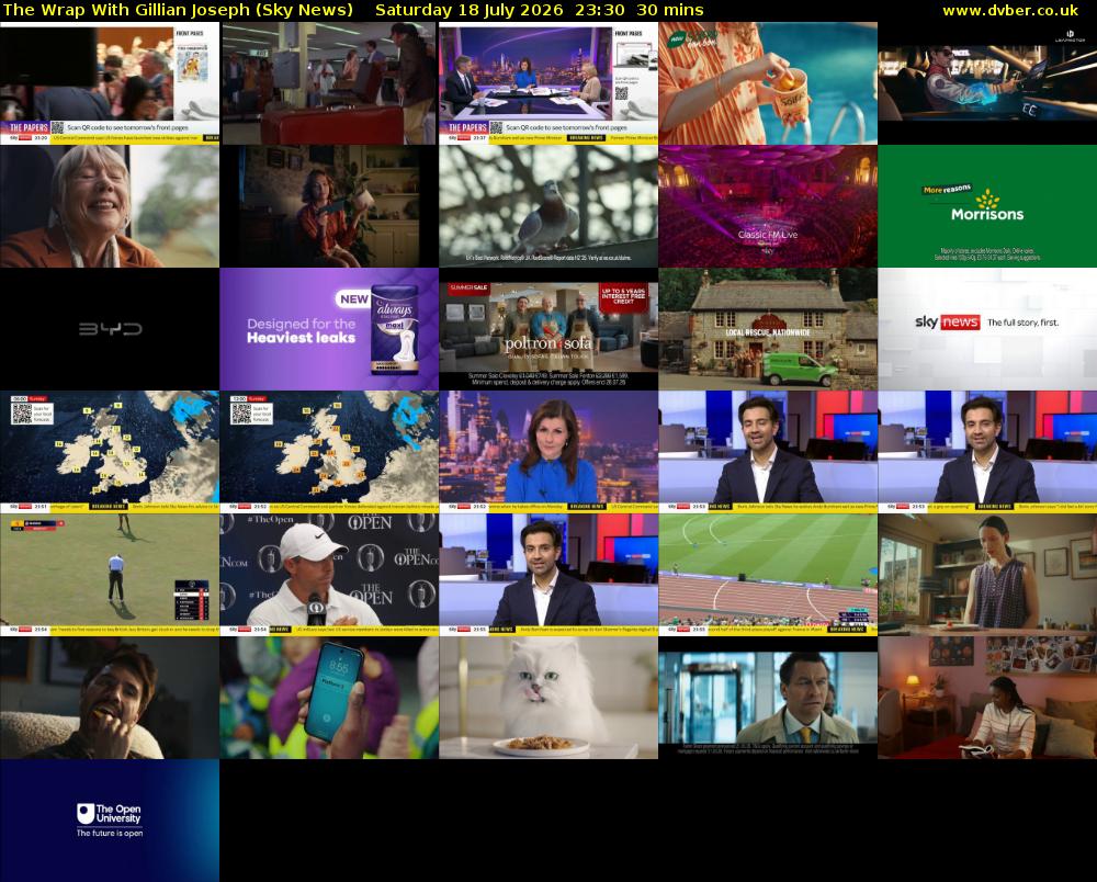 The Wrap With Gillian Joseph (Sky News) Saturday 18 July 2026 23:30 - 00:00
