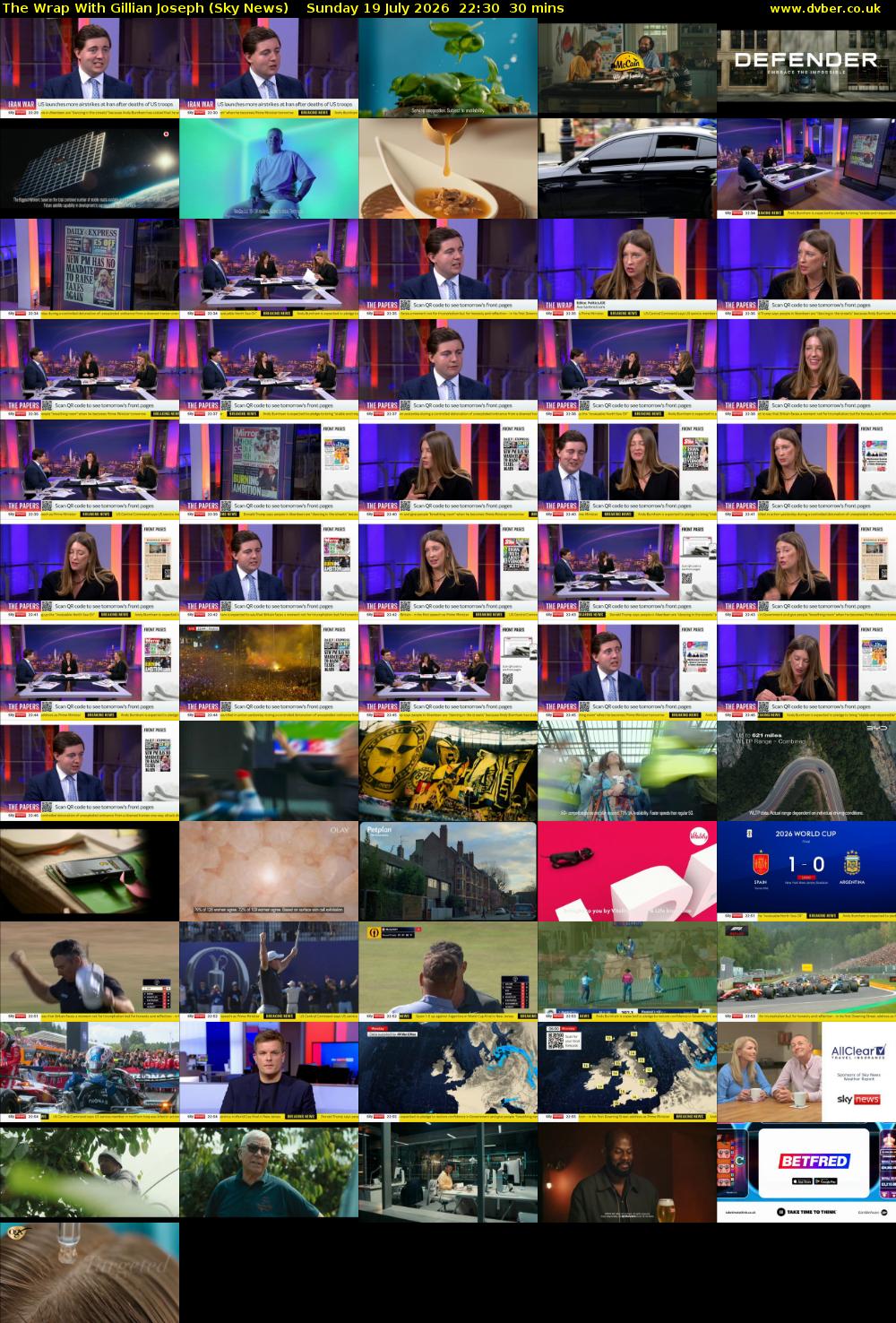 The Wrap With Gillian Joseph (Sky News) Sunday 19 July 2026 22:30 - 23:00