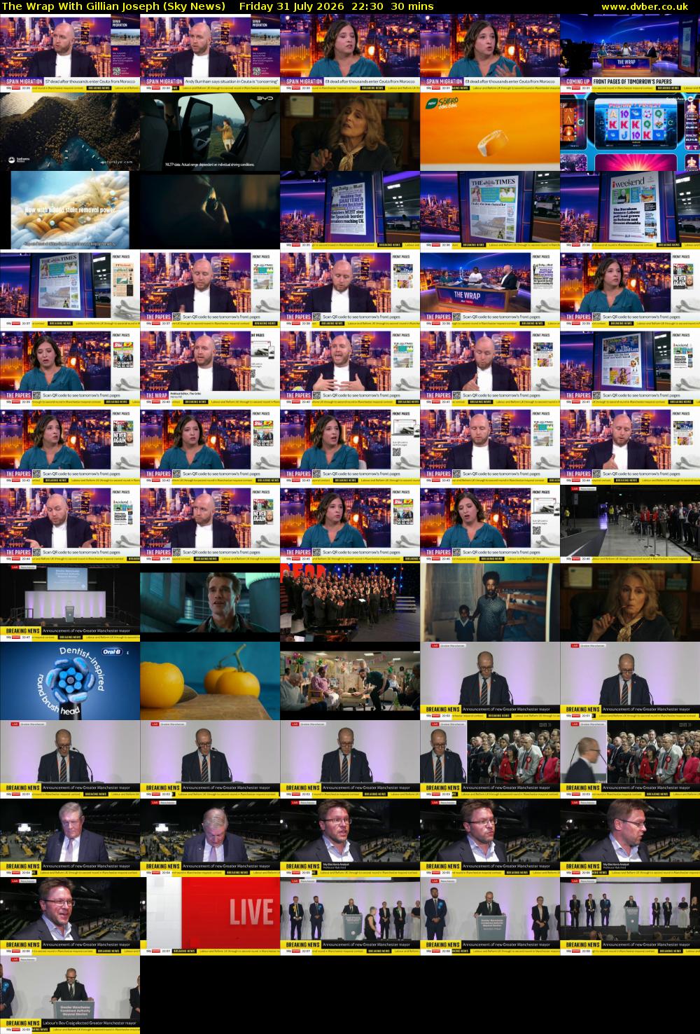 The Wrap With Gillian Joseph (Sky News) Friday 31 July 2026 22:30 - 23:00