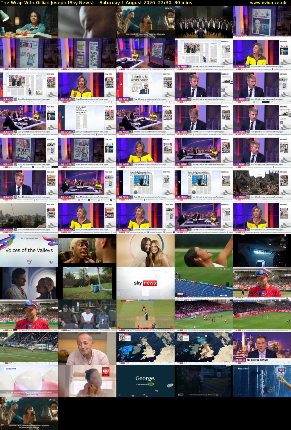 The Wrap With Gillian Joseph (Sky News) Saturday 1 August 2026 22:30 - 23:00