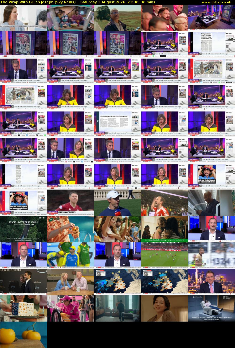 The Wrap With Gillian Joseph (Sky News) Saturday 1 August 2026 23:30 - 00:00