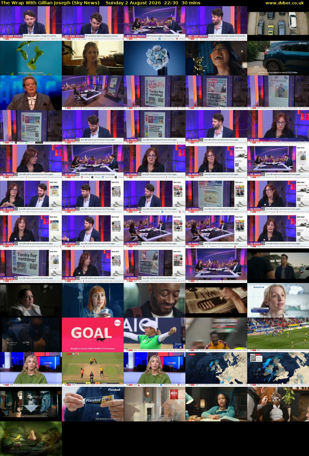 The Wrap With Gillian Joseph (Sky News) Sunday 2 August 2026 22:30 - 23:00
