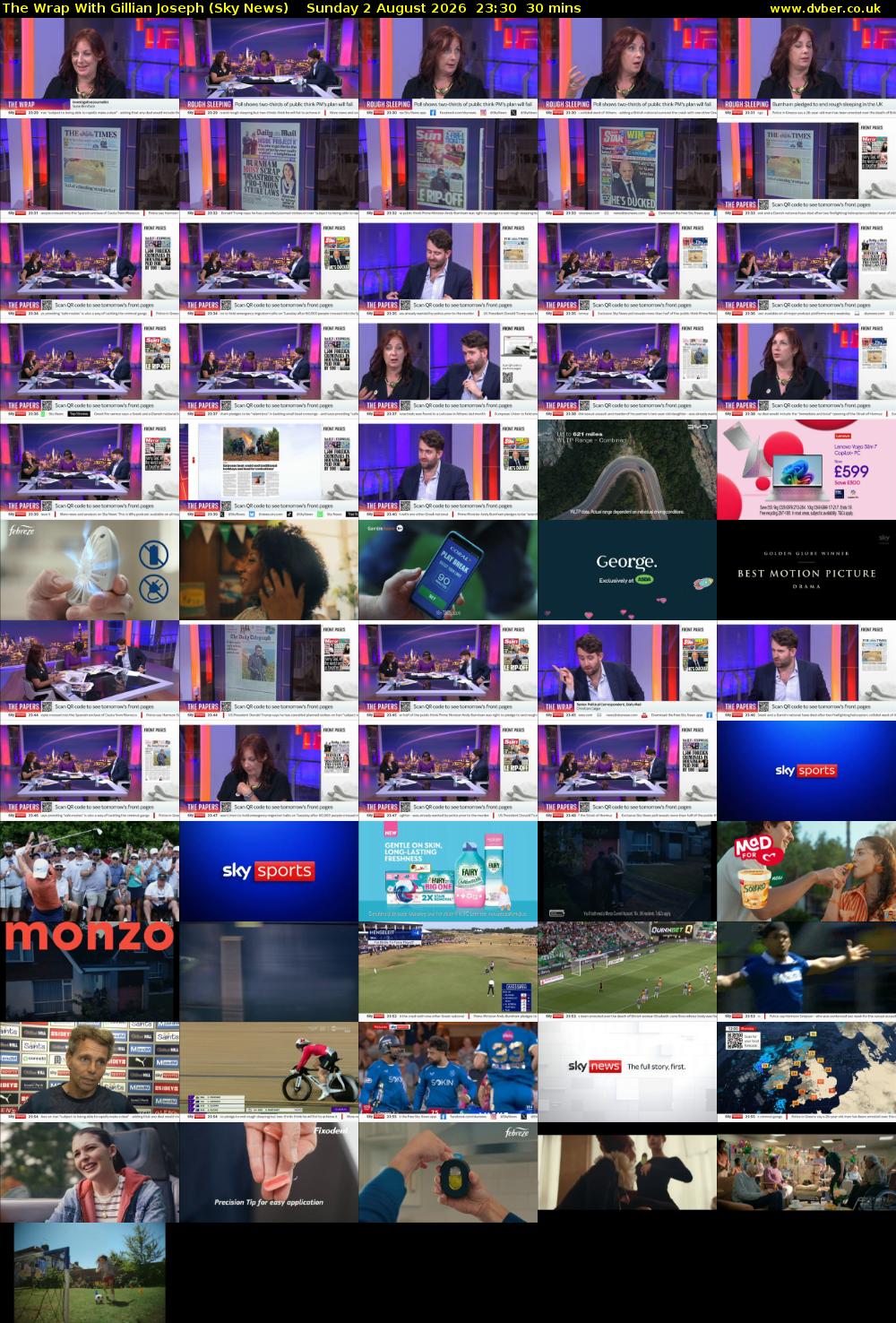 The Wrap With Gillian Joseph (Sky News) Sunday 2 August 2026 23:30 - 00:00