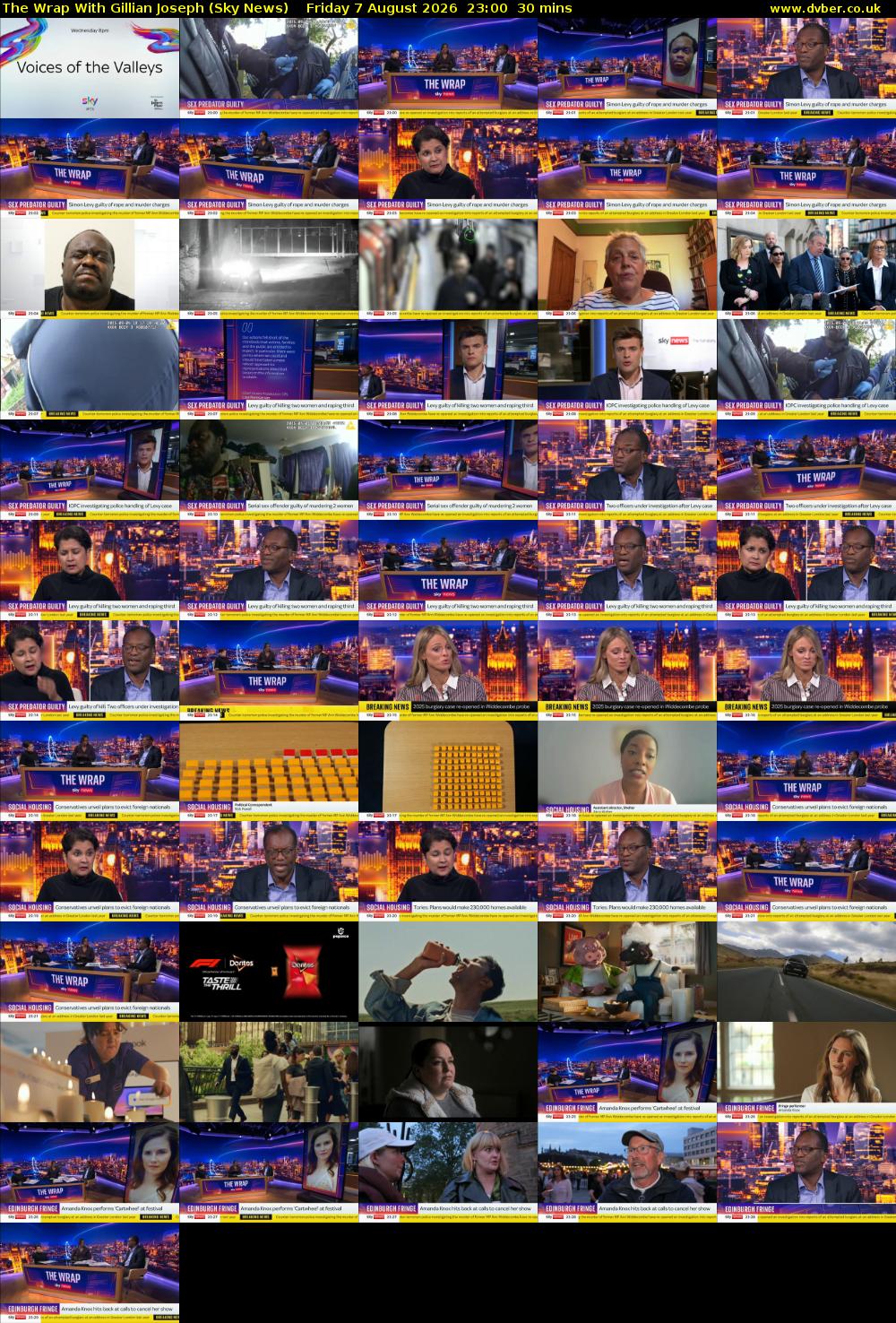 The Wrap With Gillian Joseph (Sky News) Friday 7 August 2026 23:00 - 23:30